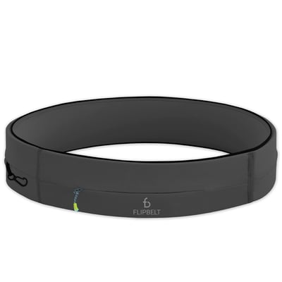 FlipBelt Zipper Running Belt, Waist Pack for Fitness and Running Fanny Pack for Women Men Phone Keys Money US Company - [Carbon] - [Medium] Carbon Medium