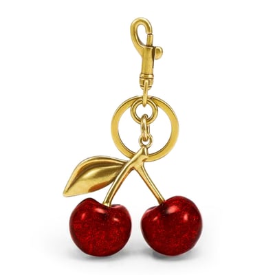 Keychain Cherry Bag Charms Purse: Key Chains Women Cute - Car keyrings leather handbags - Fashion enthusiasts Red