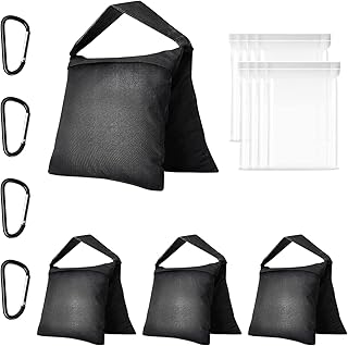 EMART Heavy Duty Sandbag Photo Studio Weight Bag Saddlebag Design for Photography Light Stand Tripod, Outdoor Patio, Sports, Pop up Tent, Umbrella Base, Camping, Fishing Chair -4 Packs Set(Black)
