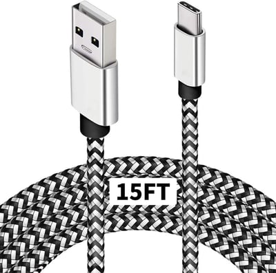 DEEGO Type C Charger Cable,15FT Long USB A to C Cable Compatible with Google Pixel 4 XL,Samsung S10 S9 Plus S8, Galaxy Note 10, LG V30, Braided Charging Fits Nintendo Switch MacBook Wall Charger