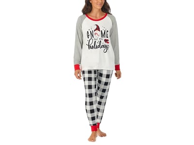 Pajamarama Holiday Gnome Family Long PJ (Black/White Check) Men's Pajama Sets