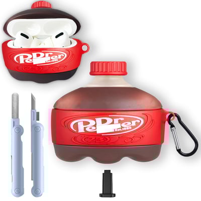 for Apple AirPods Pro 2nd /1st Generation Case (2022/2019) Cute Fashion Cool 3D Funny Design Drink Bottle Cover with Cleaner kit & Keychain for Girls Women Teens Airpods Pro/Pro2 Case