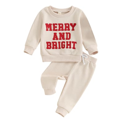 Baby Boy Pumpkin Long Sweatshirt & Pants - Toddler Halloween Outfit 2-3T Khaki Waffle