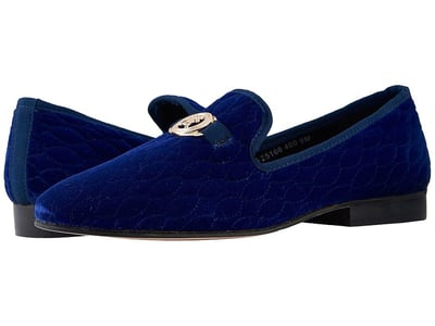 Stacy Adams Valet Velour Slip-On Loafer (Dark Blue) Men's Shoes