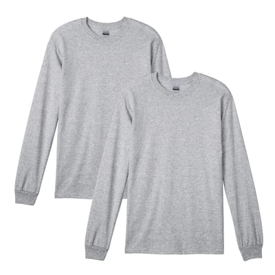 Gildan Adult DryBlend Long Sleeve T-Shirt, Style G8400, 2-Pack X-Large Sport Grey