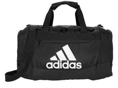 adidas Defender 4 Small Duffel Bag (Black/White) Handbags