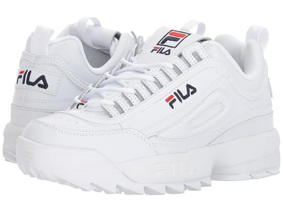 Fila Disruptor II Premium Fashion Sneaker (White/Fila Navy/Fila Red 1) Women's Shoes