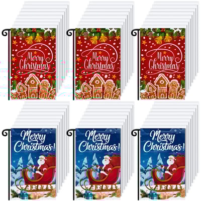 Shimeyao 54 Pcs Sublimation Garden Flag Blank Bulk 12 x 18 Inches Blank Sublimation Flags DIY Polyester Heat Transfer Banner for Fall Thanksgiving Halloween Party Decoration