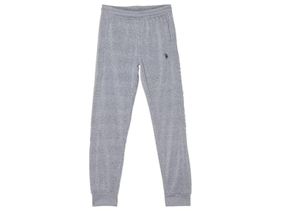 U.S. POLO ASSN. Embossed Wordmark Joggers (Little Kids/Big Kids) (Campus Grey Heather) Men's Clothing