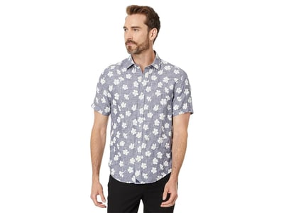 UNTUCKit Linen Short-Sleeve Bonner Shirt (Blue) Men's Jacket