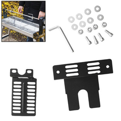 Bbq Grill Rotisserie Motor Brackets Kits Easy To Install Rotisserie Rod Rack