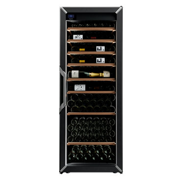 Goguette French Black Wine Storage Fridge With Glass Door, 170 Bottles, 8 Shelves, Large Size Gmsl1Tgdbksuk01