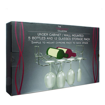 Original Products Vinology Undercabinet Bottle And Glass Rack