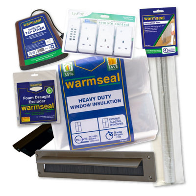 Centurion Europe Warmseal Draught Excluder Home Energy Saving Deluxe Kit Brown