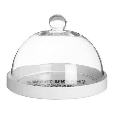 Orsina Stylish Cheese Board With Glass Dome, Durable Cheese Board For Efiicient Cooking, Convenient Stoneware Board