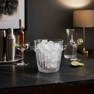 Orsina Crystal Ice Bucket With Tapered Shape, Classic Cut Glass Wine Bucket, Functional Crystal Champagne Cooler