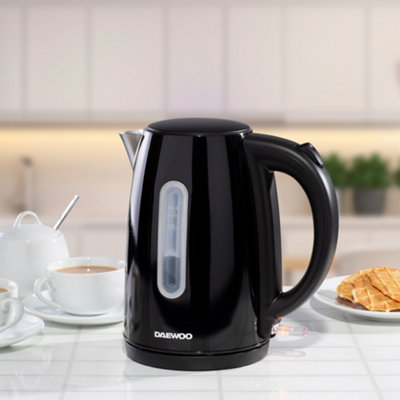 Daewoo Kensington Black 3000W 1.7 Litre Jug Electric Kettle Stainless Steel Easy Clean