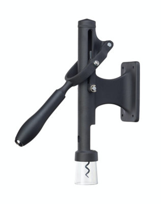 Barcraft Deluxe Wall-Mounted Stainless Steel Lever-Action Wine Bottle Opener