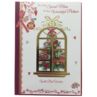 Traditional Mum And Partner Christmas Card