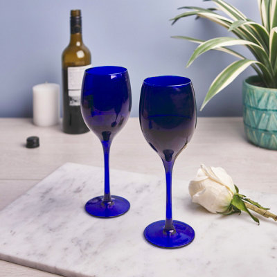 Blue Wine Glasses ( Set Of 2) Pair