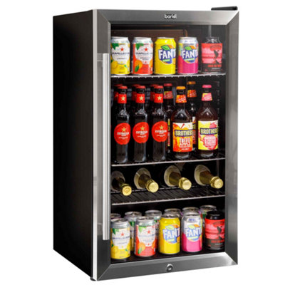 Baridi 85L Under Counter Drinks & Wine Fridge, Stainless Steel