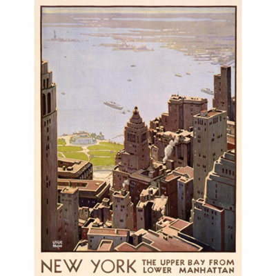 Artery8 Unframed Wall Art Travel Tourism New York Manhattan City Harbour - 12X16 Inch