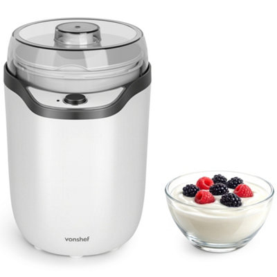 Vonshef Yoghurt Maker Machine, Yogurt Maker With Strainer & Recipes Included