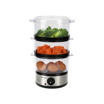 Emtronics 3 Tier Food, Meat, Veg Steamer 6 Litre With Timer For Vegatables