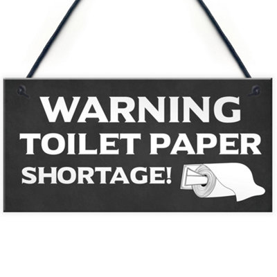 Red Ocean Funny Toilet Sign Warning Toilet Paper Shortage Lockdown Quarantine Gift
