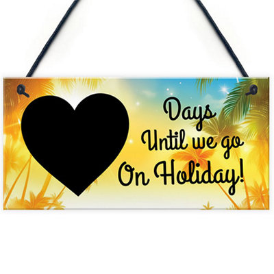 Red Ocean Holiday Countdown Plaque, Novelty Travel Gifts For Him Her, Summer Travel Gifts For Friend Mum Dad Son Daughter