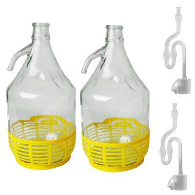 Cost Wise Glass Demijohns With Flip Top Lids,protected Bases,airlocks And Bungs,pack Of 2 For Fementation And Storage Of Wine