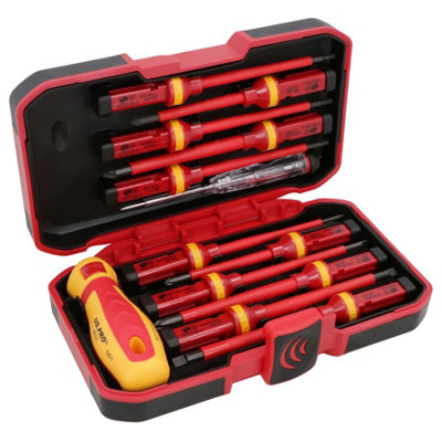 AB Tools Interchangeable Vde Electrical Insulated Screwdriver Set Phillips Flat Pozi Torx 13Pc