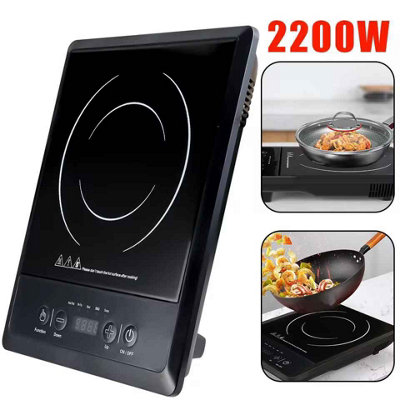2200W Portable Electric Induction Hob Compact Single Burner Tabletop Cooker
