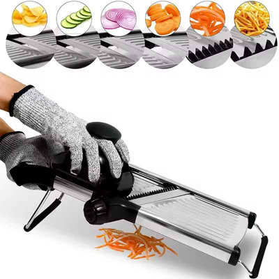 Adjustable Stainless Steel Mandoline Slicer Vegetable Chopper & Cutter