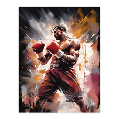 Artery8 Unframed Wall Art The Contender Boxing Heavyweight Champion Of The World Action Artwork Man Cave - 12X16 Inch