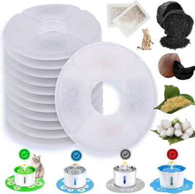 Ibest Uk Cat Water Fountain Filters With 5 Step Purifier Layers And Activated Carbon Ion In Leak Proof Bags Size 126mm X 35mm Roun