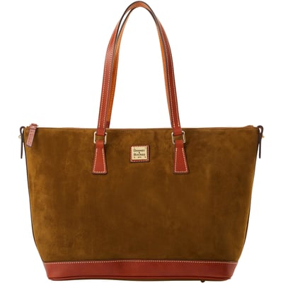 Dooney & Bourke Women's Suede Leather Tote Shopping Bag in Olive