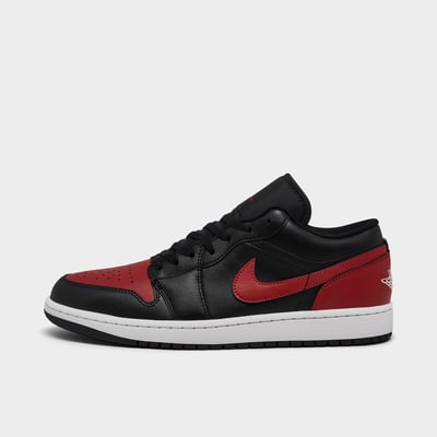 Jordan Men's Air Retro 1 Low Casual Shoes in Black/Varsity Red/Summit White Size: 7.5