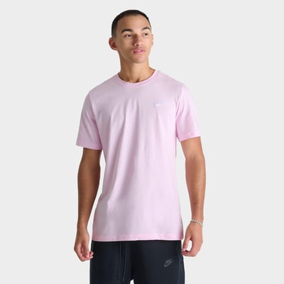 Nike Men's Sportswear Club T-Shirt in Pink Foam Size: Medium