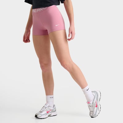Nike Women's Pro Gym Shorts in Elemental Pink/White Size: Large