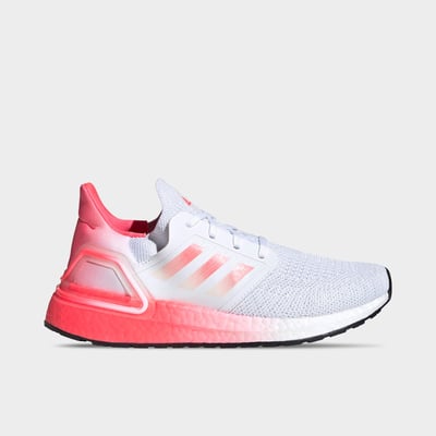 adidas Girls' Big Kids UltraBOOST 20 Running Shoes in Footwear White/Signal Pink/Signal Pink Size: 5.0