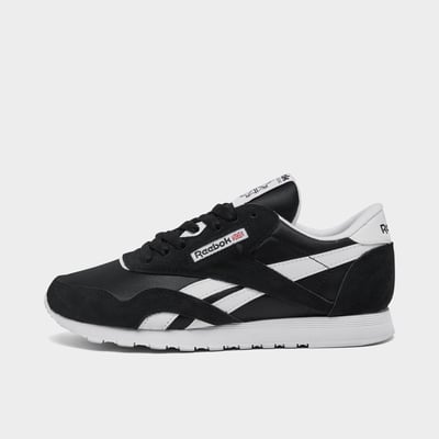 Reebok Women's Classic Nylon Slim Casual Shoes in Core Black/White Size: 9.0