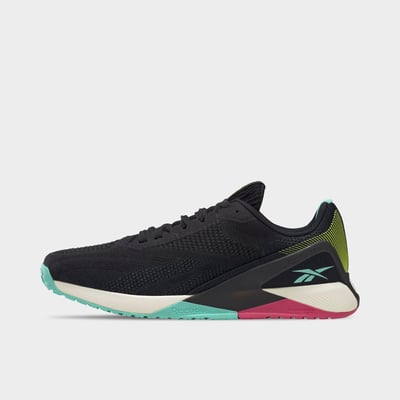 Reebok Men's x National Geographic Nano X1 Grow Training Shoes in Core Black/Pursuit Pink/Pixel Mint Size: 8.5