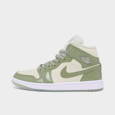 Jordan Women's Air 1 Mid SE Casual Shoes in Sea Glass/Metallic Silver/White Size: 8.0