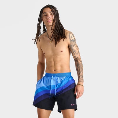 Nike Men's Air Max 95 Swim Shorts in Black/Game Royal/Persian Violet Size: 2XL