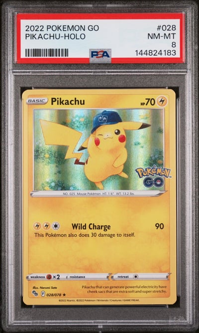 The Pokemon Company International 2022 Pokemon Go 028 Pikachu-Holo PSA 8