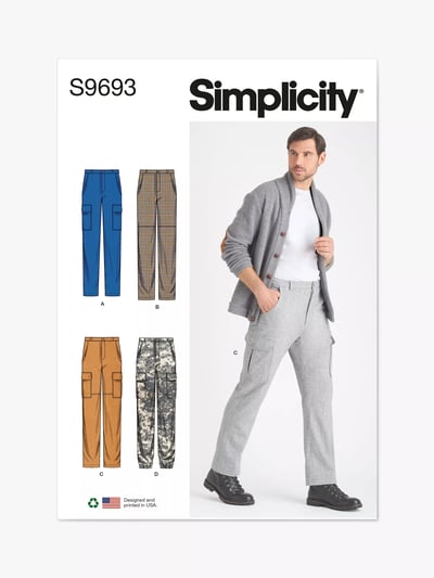 Simplicity Men's Cargo Pants Sewing Pattern, S9693