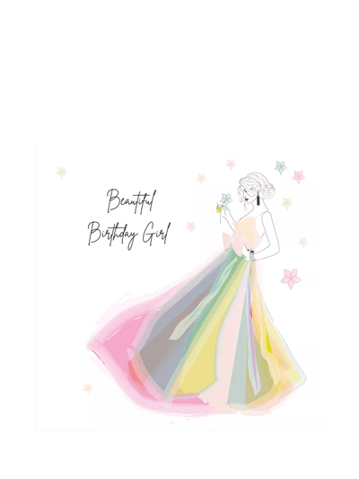 Five Dollar Shake Multicolour Ribbon Dress Birthday Card