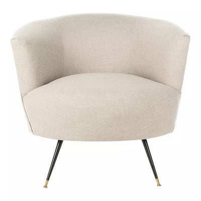 Safavieh Arlette Velvet Retro Mid-Century Accent Chair, Light Gray