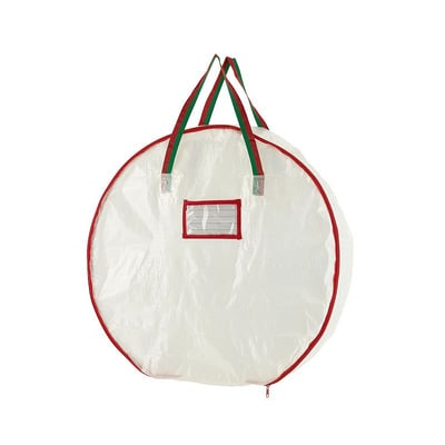 Household Essentials MightyStor 24-in. Holiday Wreath Storage Bag, White